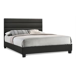 Bella Esprit Modern Solid Wood/ Fabric King Panel Upholstered Bed in Dark Gray