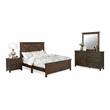 Bella Esprit 4-piece Traditional Solid Wood Panel Bedroom Set in Brown