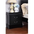 Bella Esprit Louis Philippe Solid Wood 2-Drawers Bedroom Nightstand in Black