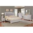 Bella Esprit 5-piece Crystal Tufted Wood Bedroom Set with LED Lighting in Silver