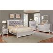 Bella Esprit 4-piece Crystal Tufted Wood Bedroom Set with LED Lighting in Silver