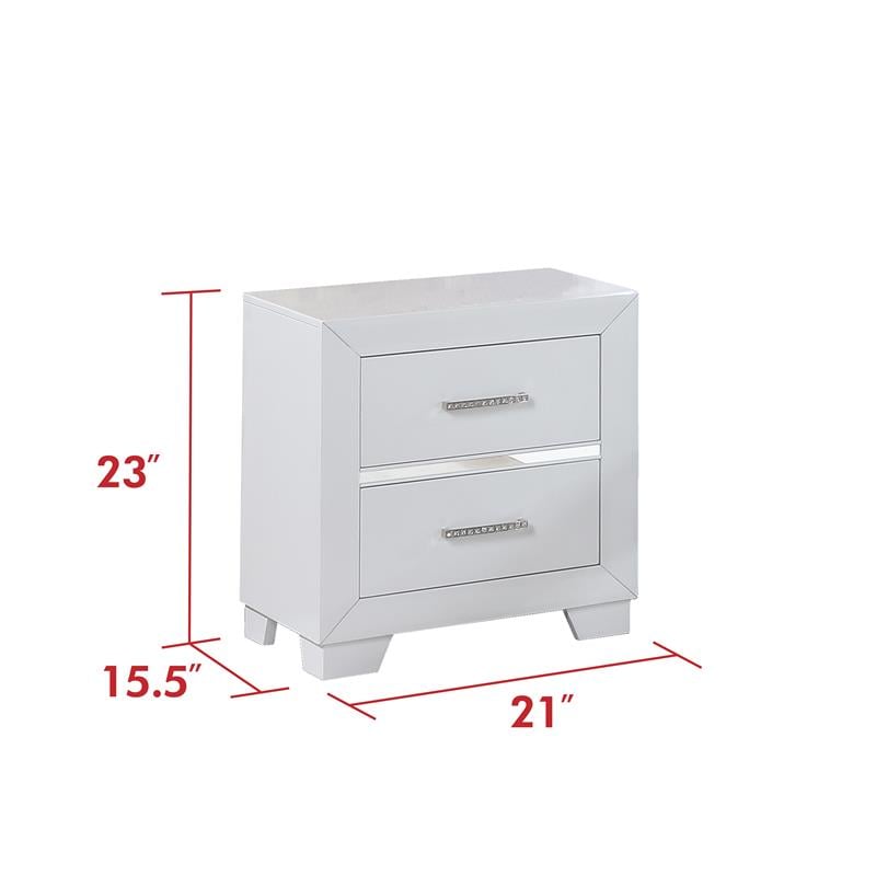 Bella Esprit 5-piece Wood Canopy Twin Bedroom Set with LED Lighting in White