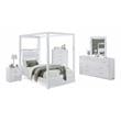 Bella Esprit 5-piece Wood Canopy Twin Bedroom Set with LED Lighting in White