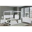 Bella Esprit 5-piece Wood Canopy Queen Bedroom Set with LED Lighting in White