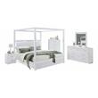 Bella Esprit 5-piece Wood Canopy Queen Bedroom Set with LED Lighting in White