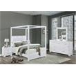 Bella Esprit 4-piece Wood Canopy Full Bedroom Set with LED Lighting in White