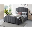 Reve & Bella Contemporary Channeled Woven Chenille Bed Queen Gray
