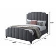 Reve & Bella Contemporary Channeled Woven Chenille Bed Queen Gray