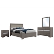 Reve & Belle Norah 4pc Queen Bedroom Set Manufactured Wood Greige