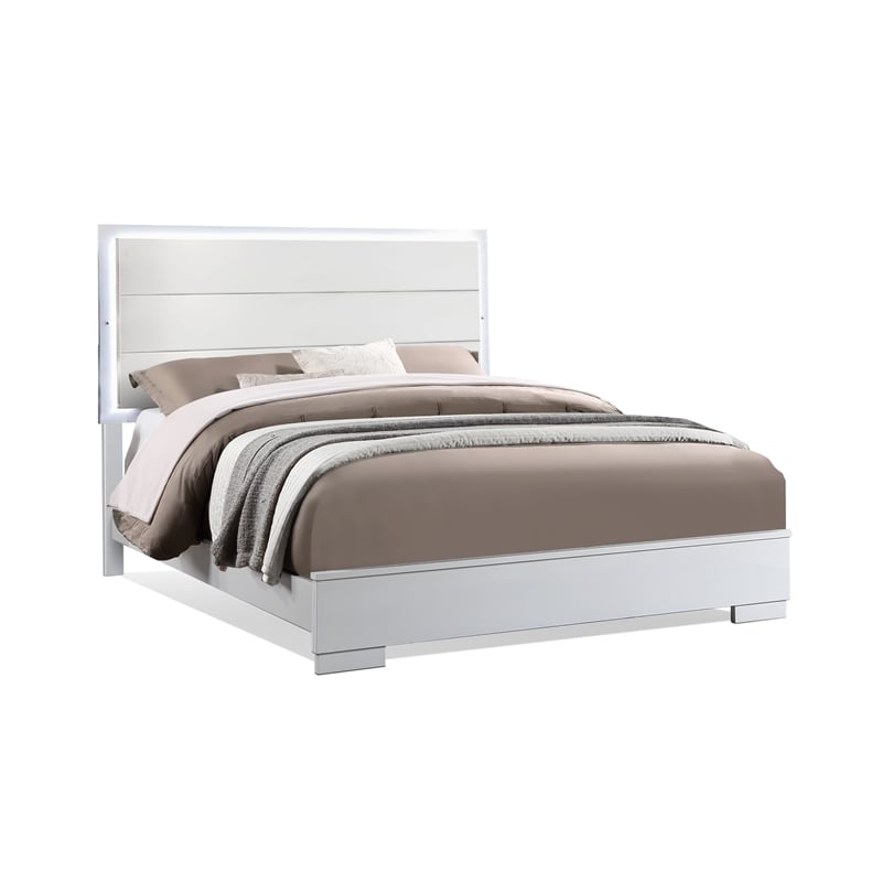 Bella Esprit Queen Size Bed Solid & Manufactured Wood White