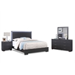 Bella Esprit 4pc Queen Bedroom Set Solid & Manufactured Wood Charcoal