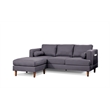 Nico Sofa w/ Reversible Chaise Woven Fabric Solid & Manufactured Wood Dark Gray