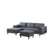 Parker Woven Sectional with Ottoman Solid & Manufactured Wood Grey