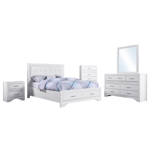Reve & Belle Norah 5pc Queen Bedroom Set Manufactured Wood White