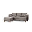Bella Esprit Nico Sofa with Reversible Chaise Woven Fabric Stone Grey