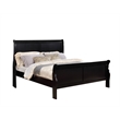 Bella Esprit Queen Size Sleigh Bed Solid & Manufactured Wood Black