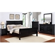 Bella Esprit Queen Size Sleigh Bed Solid & Manufactured Wood Black