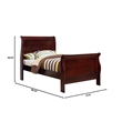 Bella Esprit Twin Size Sleigh Bed Solid & Manufactured Wood Cherry