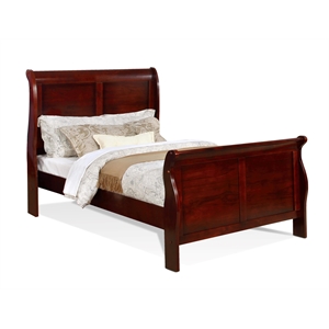 Bella Esprit Full Size Sleigh Bed Solid & Manufactured Wood Cherry