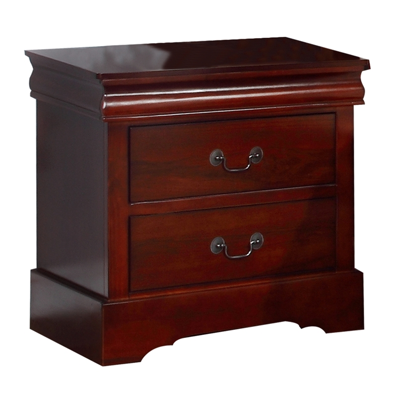 Bella Esprit Nightstand Solid and Manufactured Wood Cherry