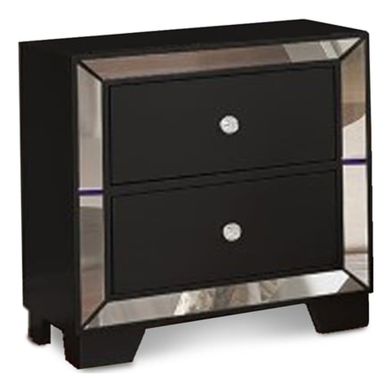 Reve & Belle Nightstand Solid & Manufactured Wood Black