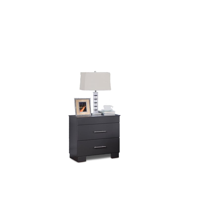 Bella Esprit Nightstand Solid & Manufactured Wood Charcoal