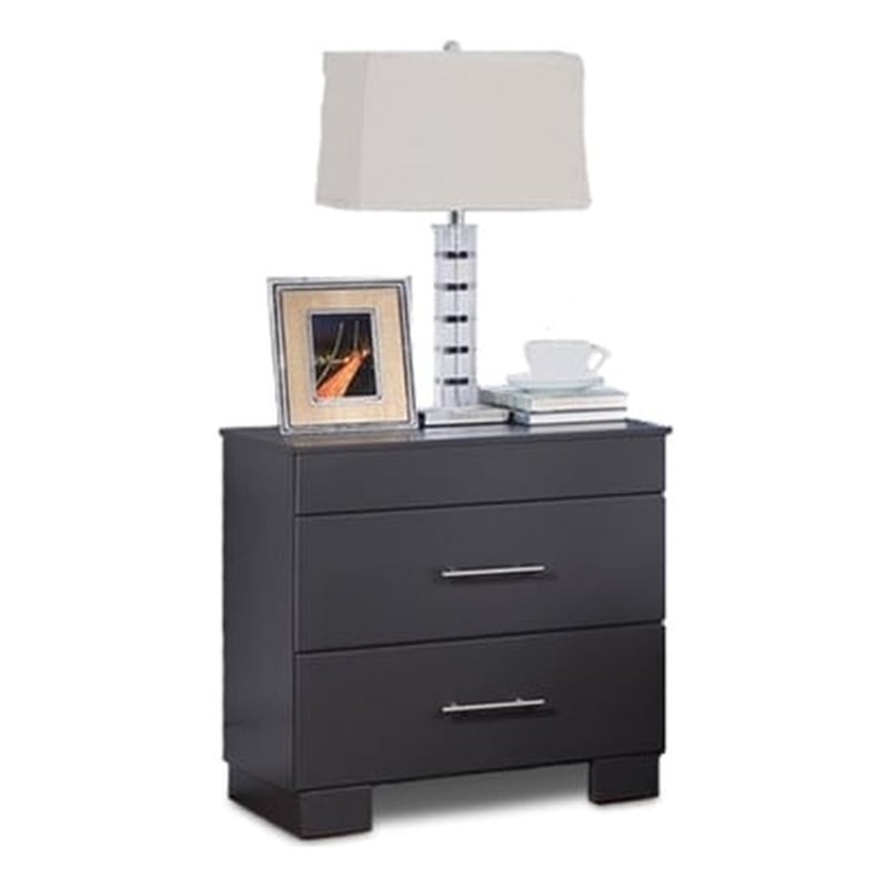 Bella Esprit Nightstand Solid & Manufactured Wood Charcoal