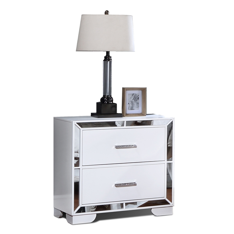 Reve & Belle Nightstand Solid & Manufactured Wood White