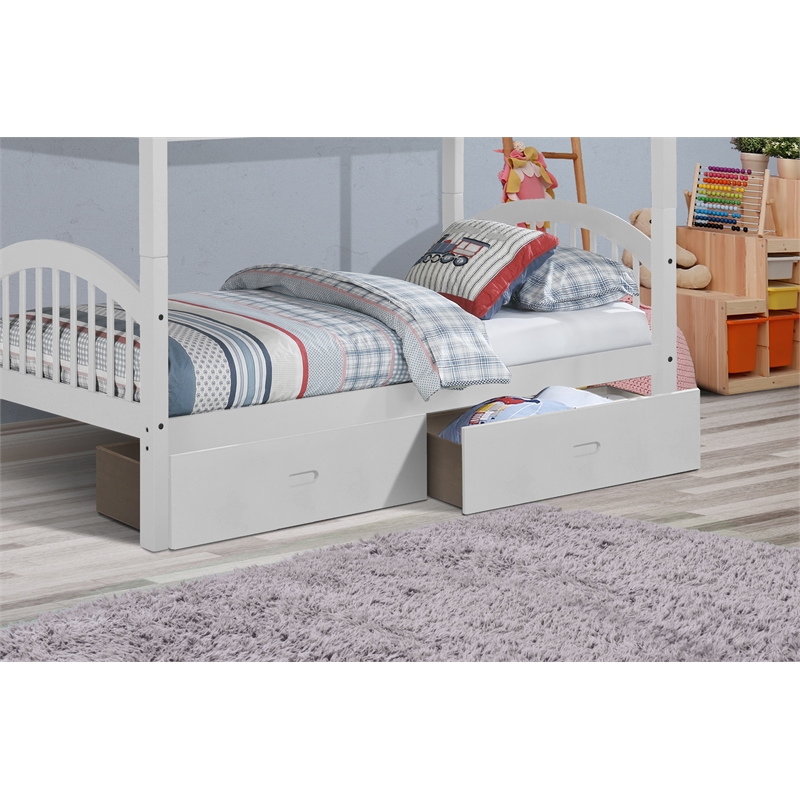 Bella Esprit Set of 2 Under Drawer on Rollers Manufactured & Solid Wood White
