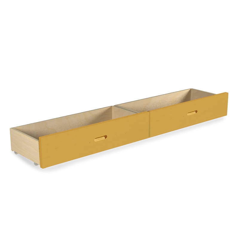 Bella Esprit Set of 2 Under Drawer on Rollers Manufactured & Solid Wood Yellow