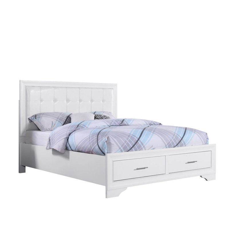 Reve & Belle Norah Queen Bed Only Manufactured Wood White