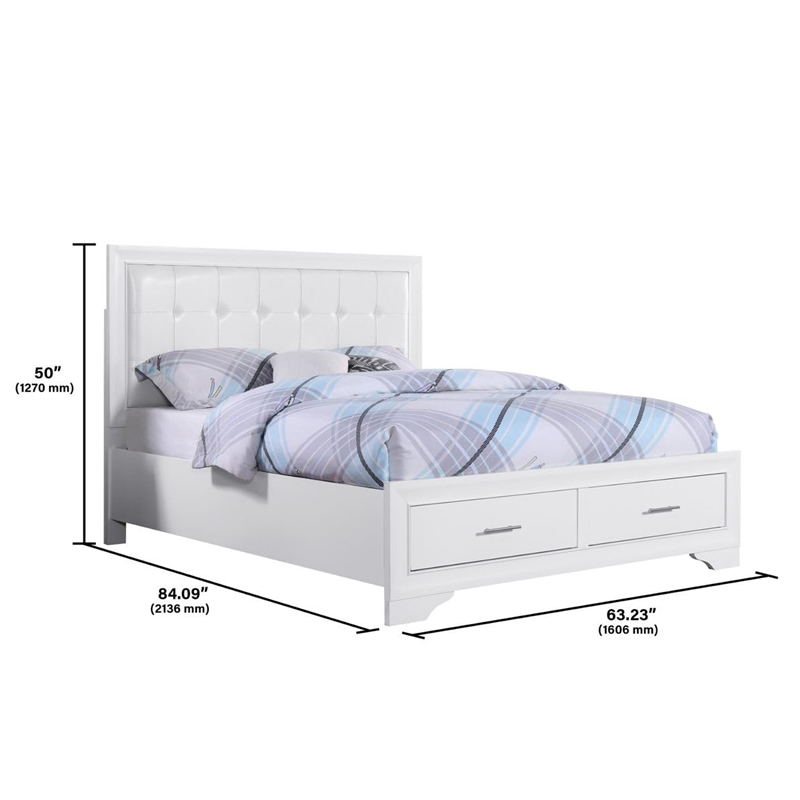 Reve & Belle Norah Queen Bed Only Manufactured Wood White