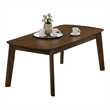 Uptown Modern Iven Mid Century Wood Coffee Table Woven Fabric in Walnut