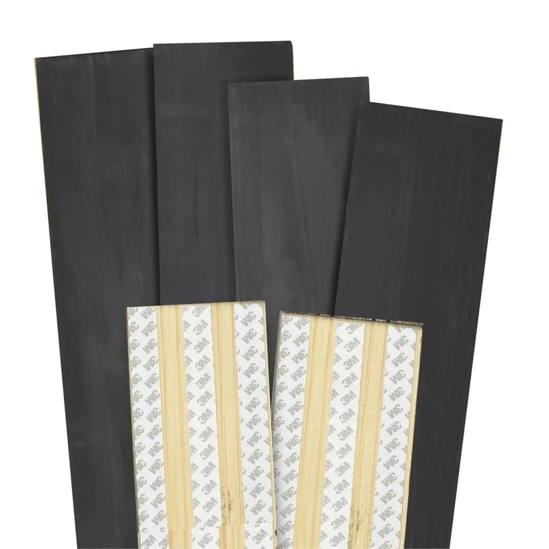 Decorative Solid Wood Wall Panel with Adhesive 3M Tape Charcoal Gray 95sqft
