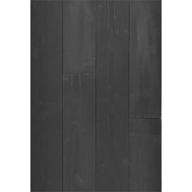 Decorative Solid Wood Wall Panel with Adhesive 3M Tape Charcoal Gray 95sqft