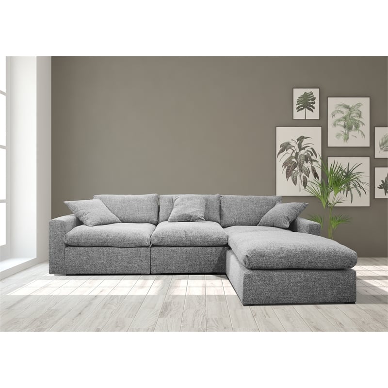 Conrad Modular Sectional In Light Gray Tweed