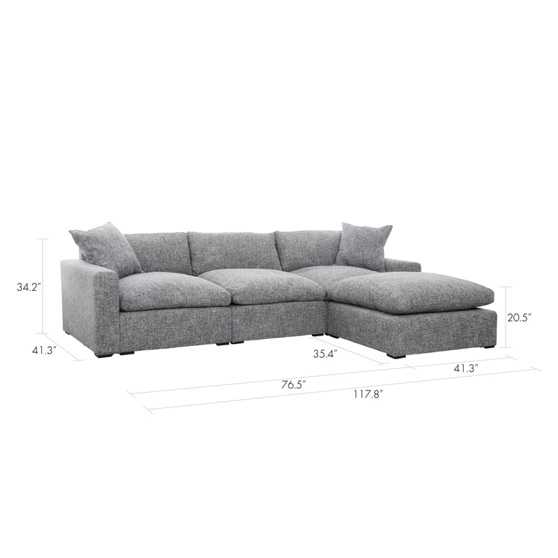 Conrad Modular Sectional In Light Gray Tweed
