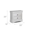 Louis Philippe Traditional 2-Drawer Nightstand Bedside Table White
