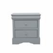 Louis Philippe Traditional 2-Drawer Wood Nightstand  Gray