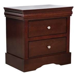 Louis Philippe Traditional 2-Drawer Nightstand Bedside Table Walnut