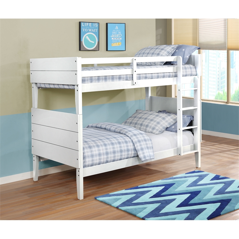Twin / Twin Bunkbed In White