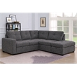 Phoenix Reversible Pull-Out Sleeper Sectional In Charcoal Chenille