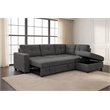 Phoenix Reversible Pull-Out Sleeper Sectional In Charcoal Chenille