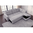 Phoenix Reversible Pull-Out Sleeper Sectional In Light-Grey Chenille