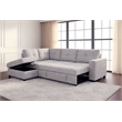 Phoenix Reversible Pull-Out Sleeper Sectional In Light-Grey Chenille