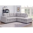 Phoenix Reversible Pull-Out Sleeper Sectional In Light-Grey Chenille