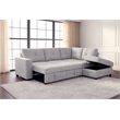 Phoenix Reversible Pull-Out Sleeper Sectional In Light-Grey Chenille