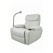 Top Grain Leather Power Recliner with Massage - Heat - Smart Features - Grey