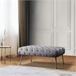 Bria Velvet Tufted Bench Grey