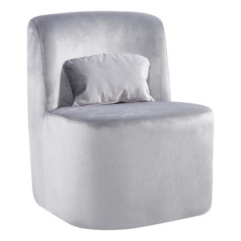 Yuma Velvet Slipper Accent Chair Grey